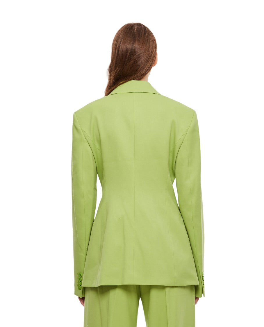 The Attico Gabardine Blue Blazer