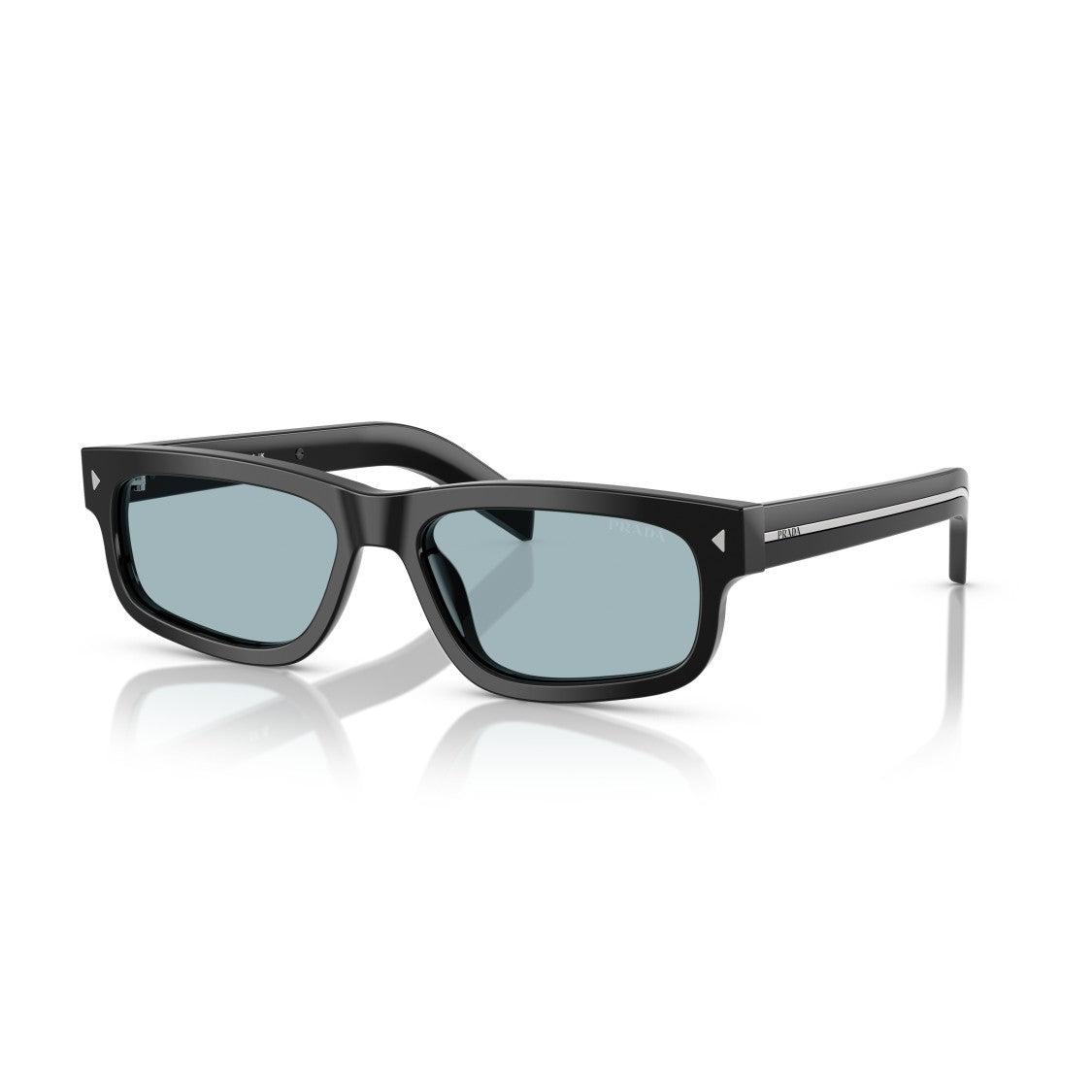 Prada 0Pr B11s Rectangular Black Acetate Sunglasses