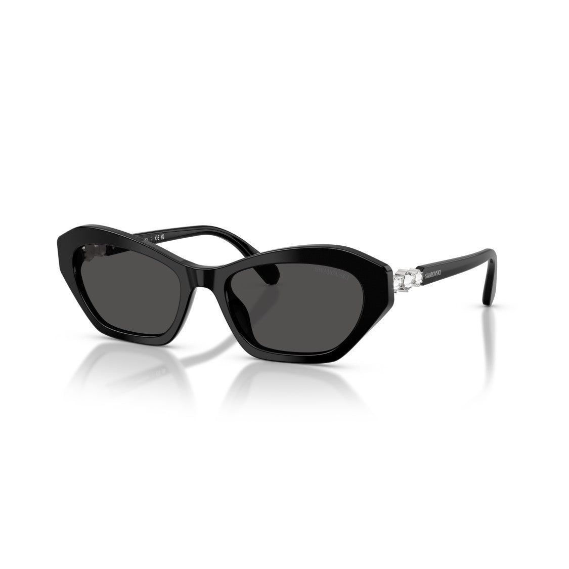 Swarovski 0Sk6048 Angular Sunglasses With Crystal Embellishment