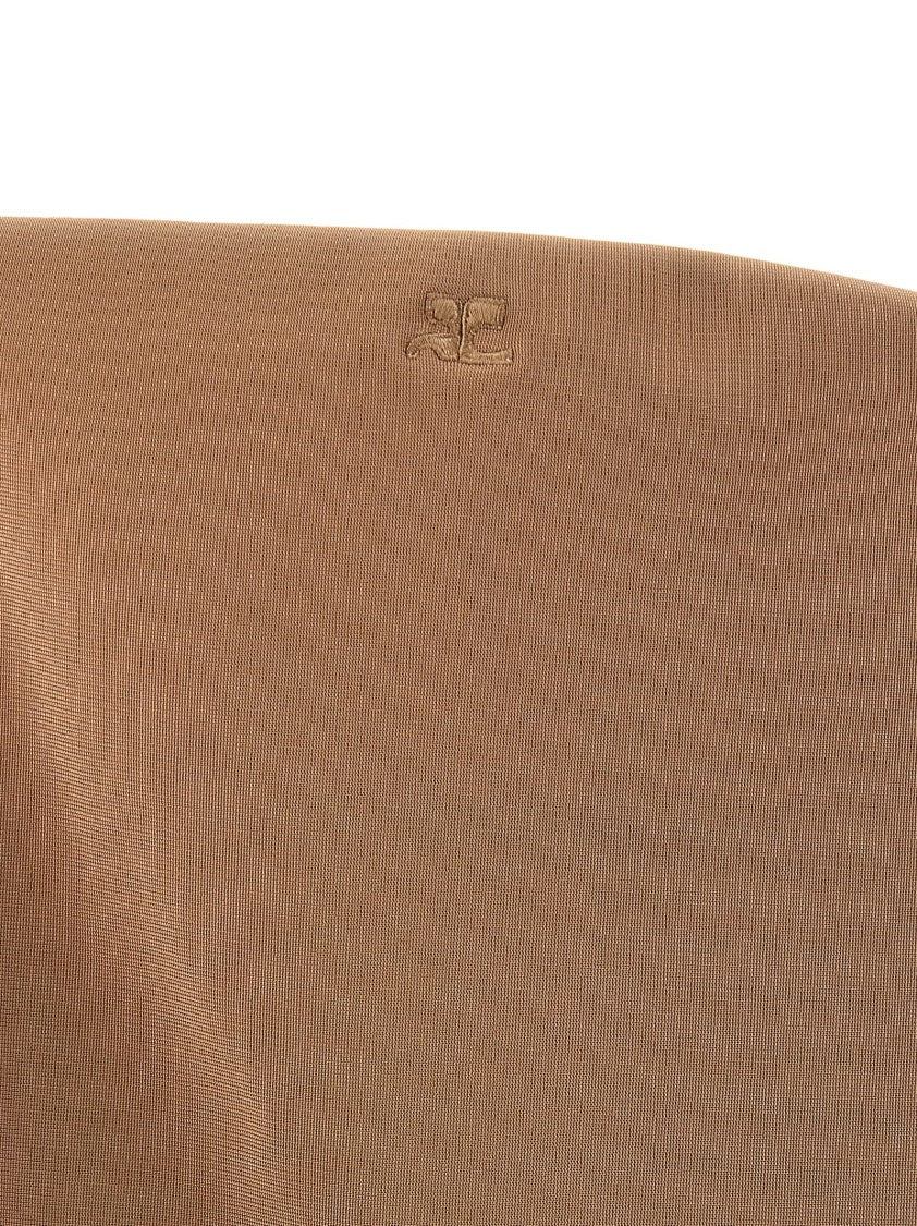 Courrèges Off-The-Shoulder Lingerie-Inspired Bodysuit With Logo Embroidery