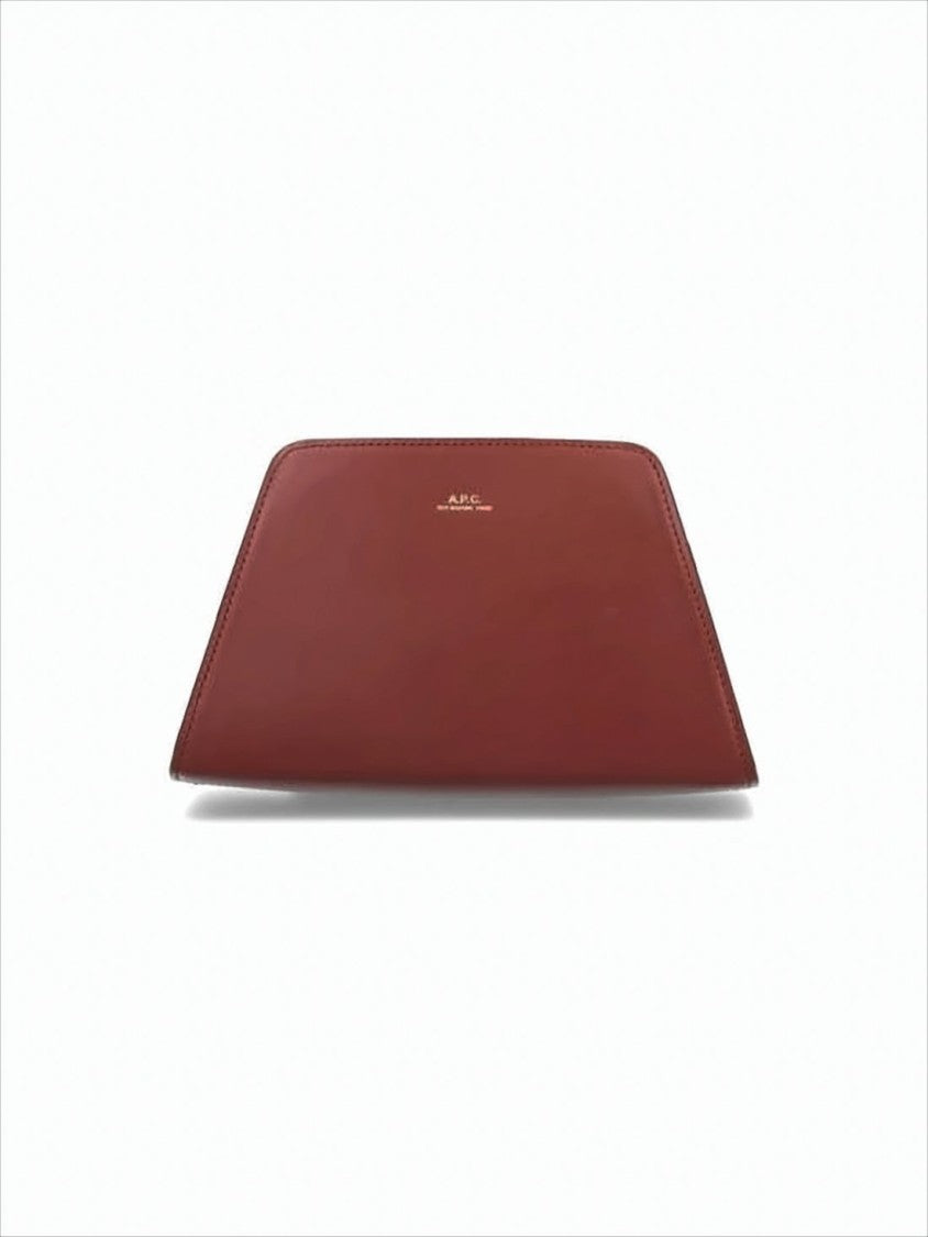 A.P.C. Structured Burgundy Calf Leather Crossbody Bag