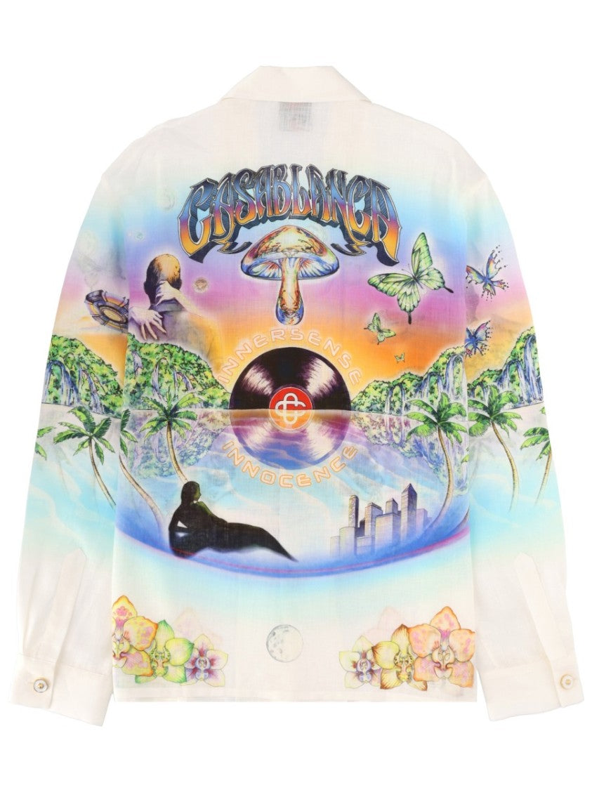 Casablanca Innocence Printed Lightweight Linen Shirt