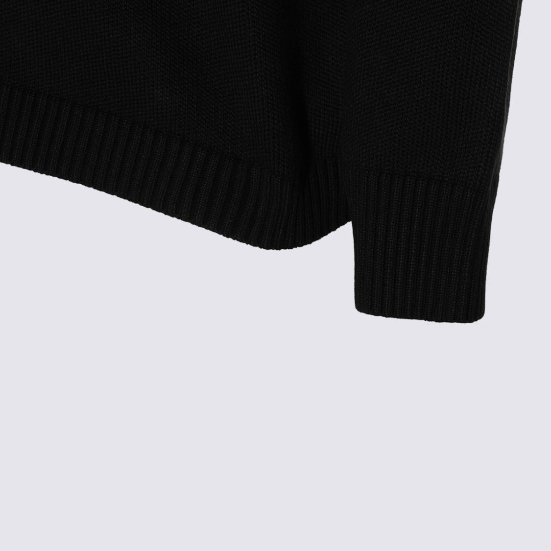 Stone Island Black Crewneck Textured Knit Sweater