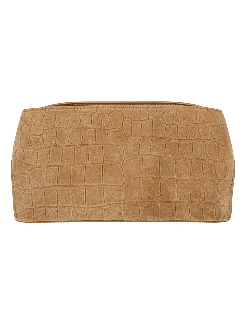 Ferragamo Suede Mini Bag With Crocodile Print