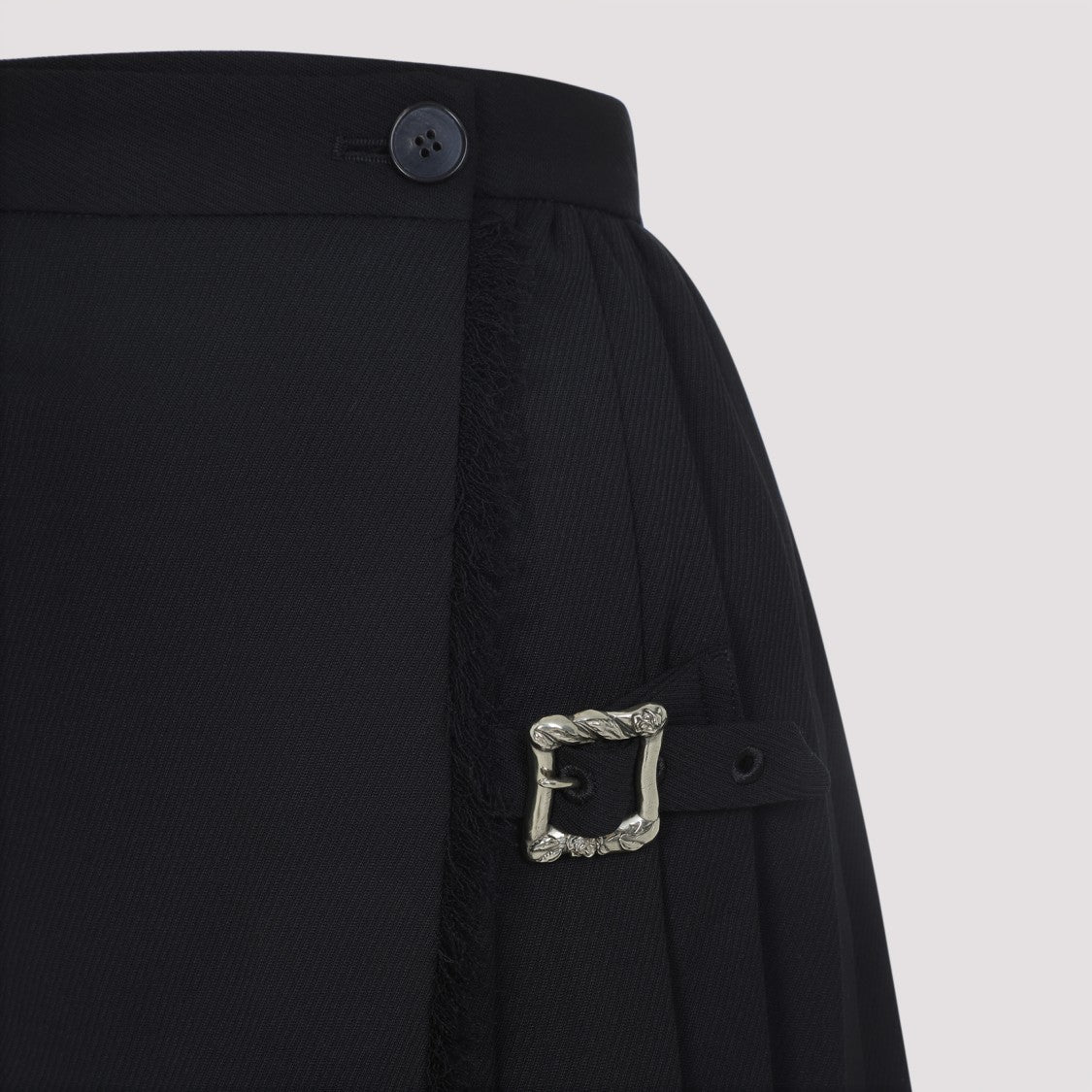 Enfants Riches Déprimés Pleated Black Skirt With Unique Buckle Detail
