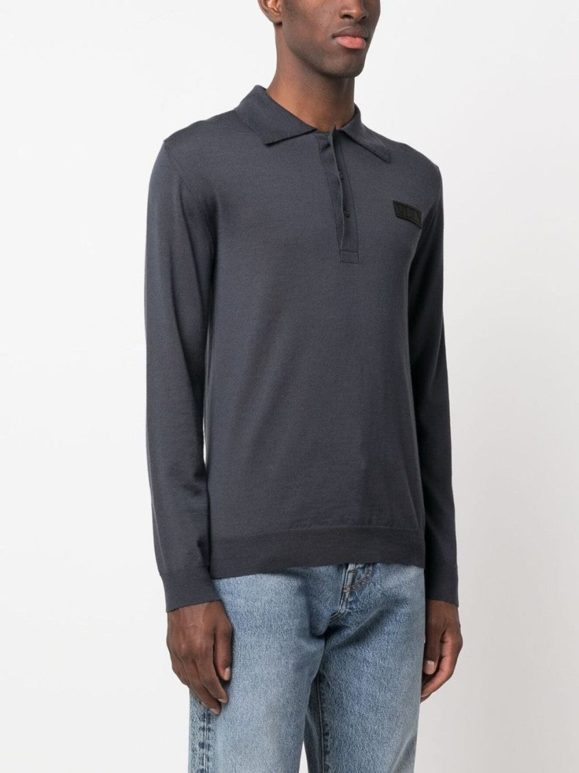 Valentino Garavani Classic Long-Sleeve Virgin Wool Polo Shirt