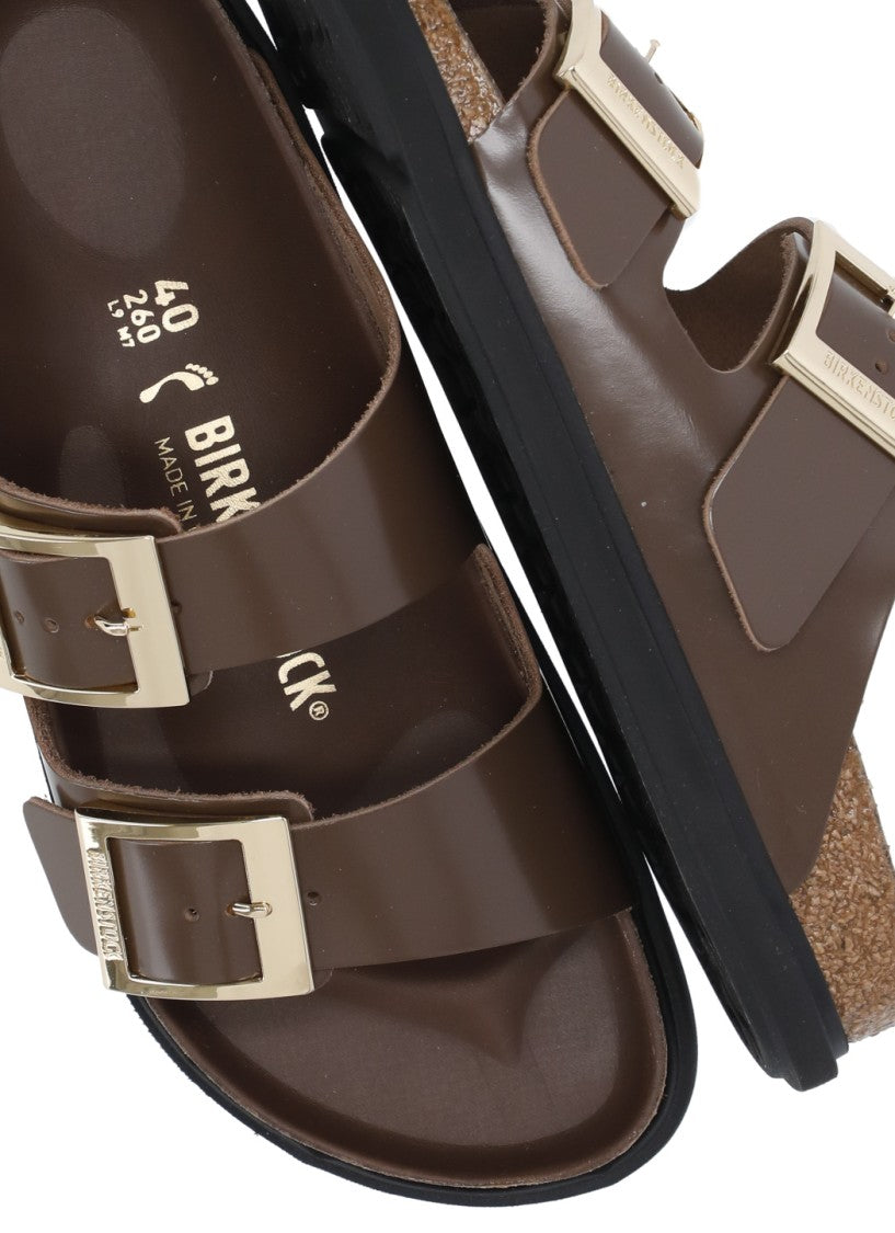 Birkenstock Brown Arizona Droplet Buckle Slippers