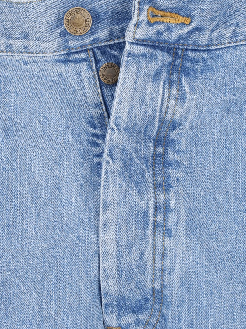 Thom Browne Light Blue Selvedge Denim Straight-Leg Jeans