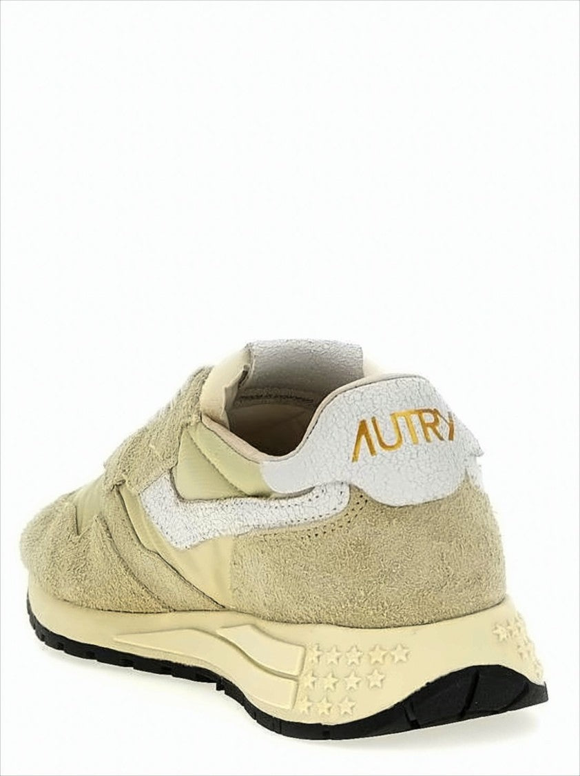 Autry Layered Suede And Nylon Sneakers With Textured Design