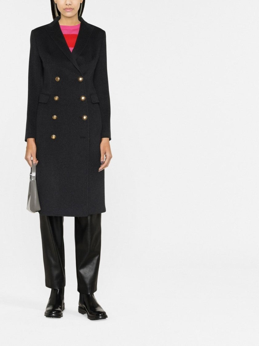 Tagliatore Double-Breasted Wool And Cashmere Coat With Gold Buttons