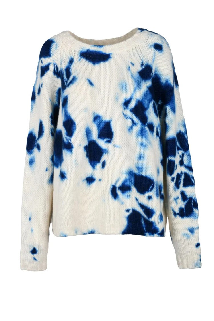 Suzusan Oversized Sweater Cashmere - White/Blue