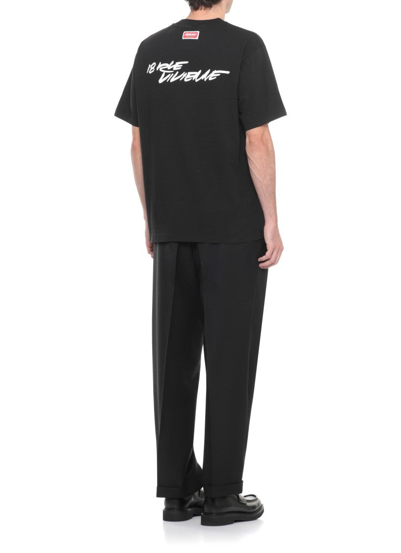 Kenzo Boke Flower Graphic Print Black Cotton T-Shirt