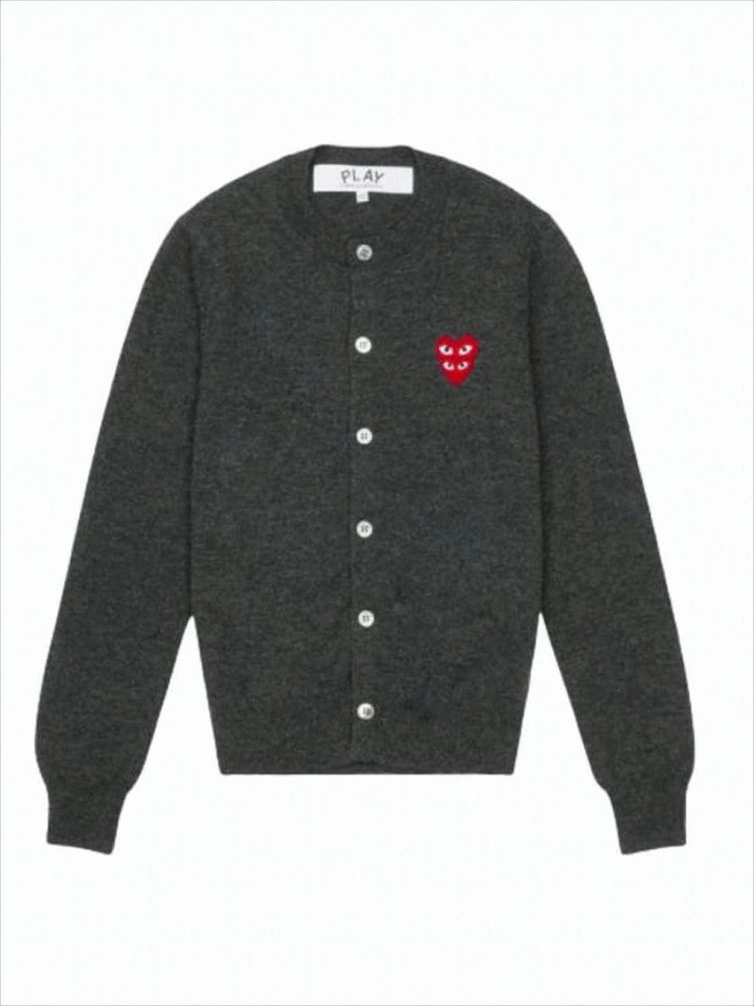 Comme Des Garçons Dark Grey Wool Cardigan
