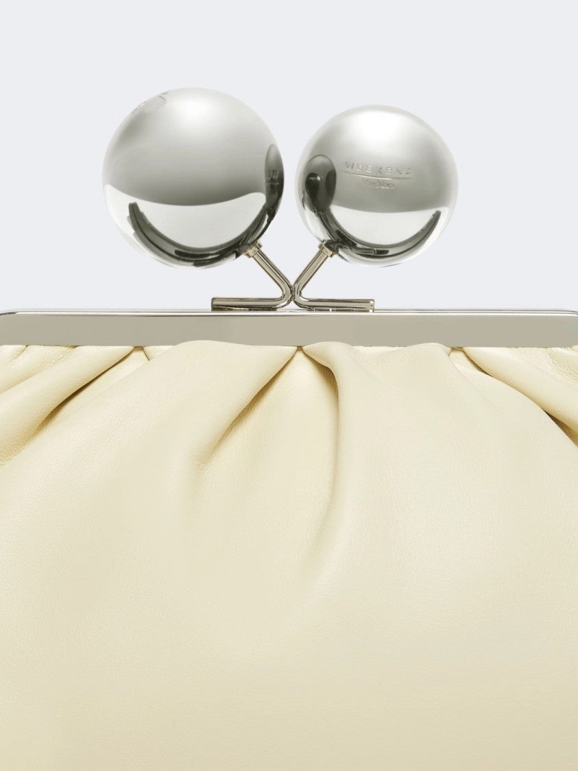 Max Mara Soft-Structured Ivory Clutch Bag