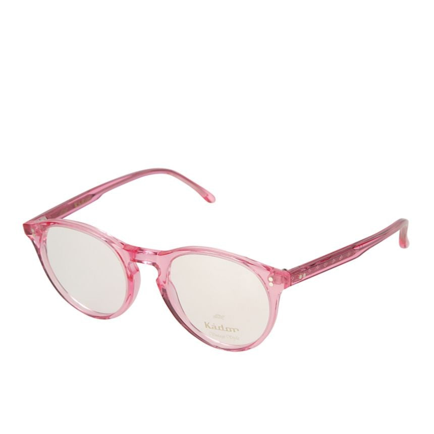 Kador Chyli Translucent Pink Rounded Sunglasses With Keyhole Bridge