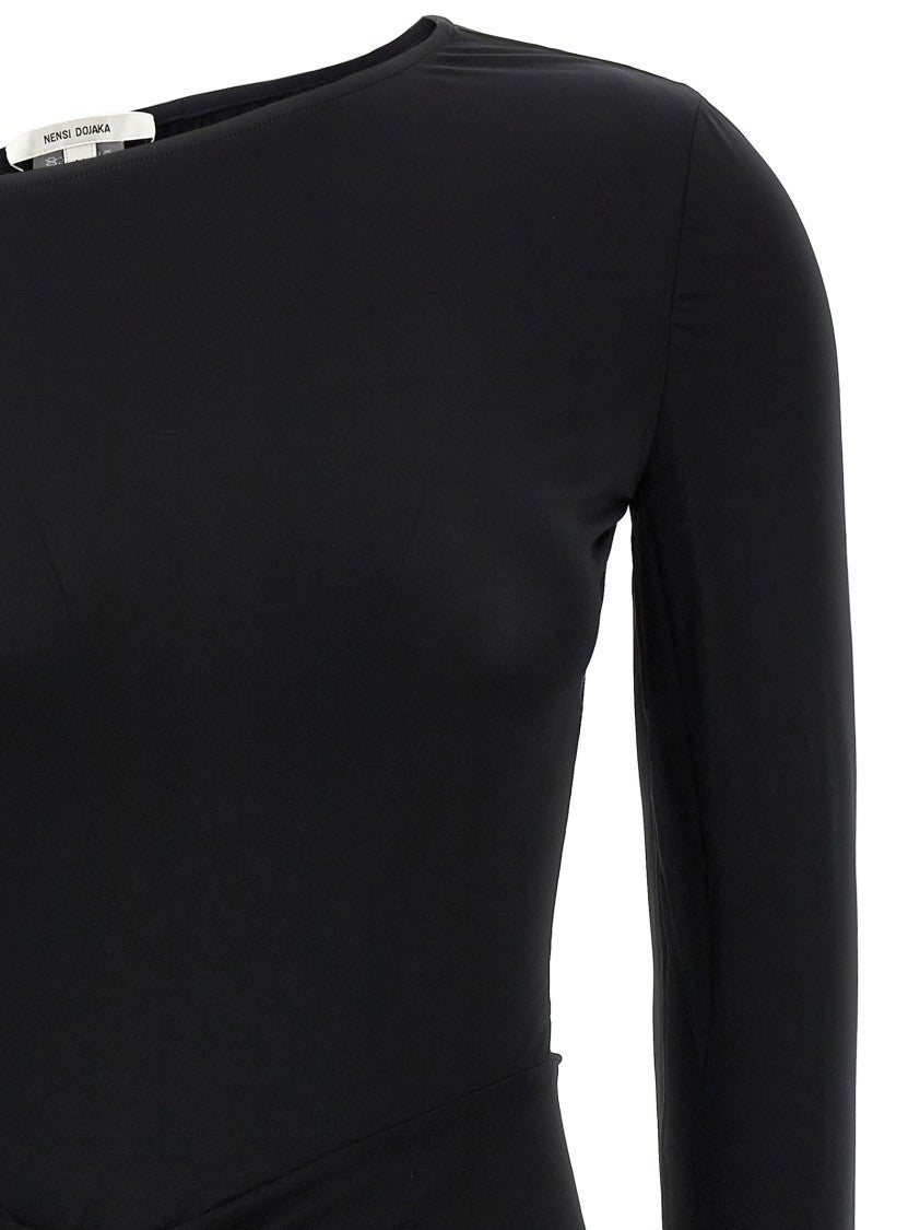 Nensi Dojaka Asymmetrical Stretch Fabric Dress With Cut Out Detail