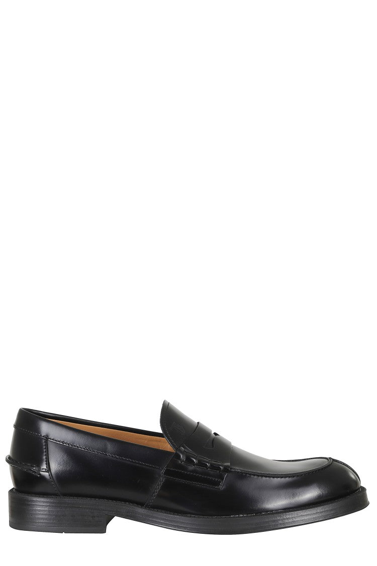 Tod's Black Formal Rubber Sole Smooth Leather Loafers