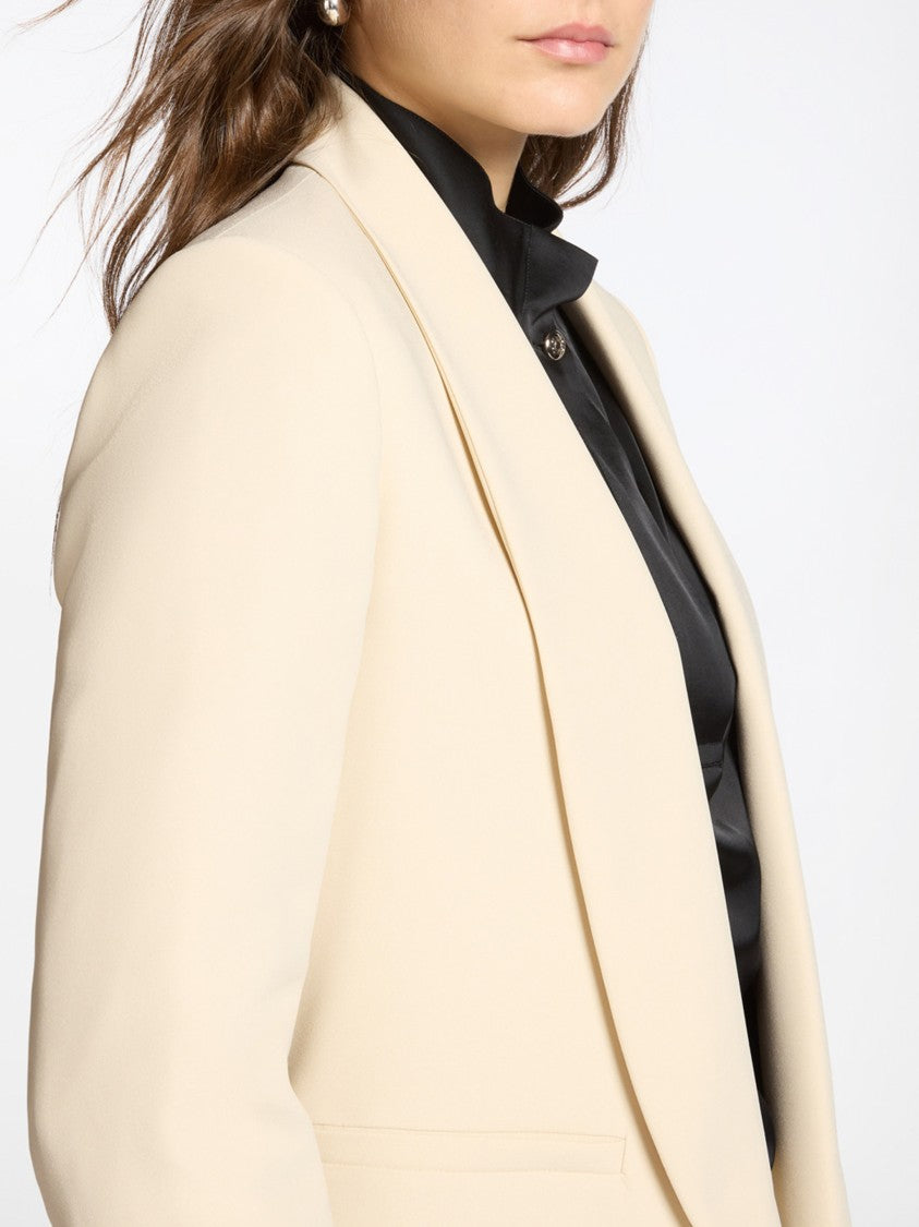 Elena Miro` Tailored Open-Front Shawl Collar Black Blazer