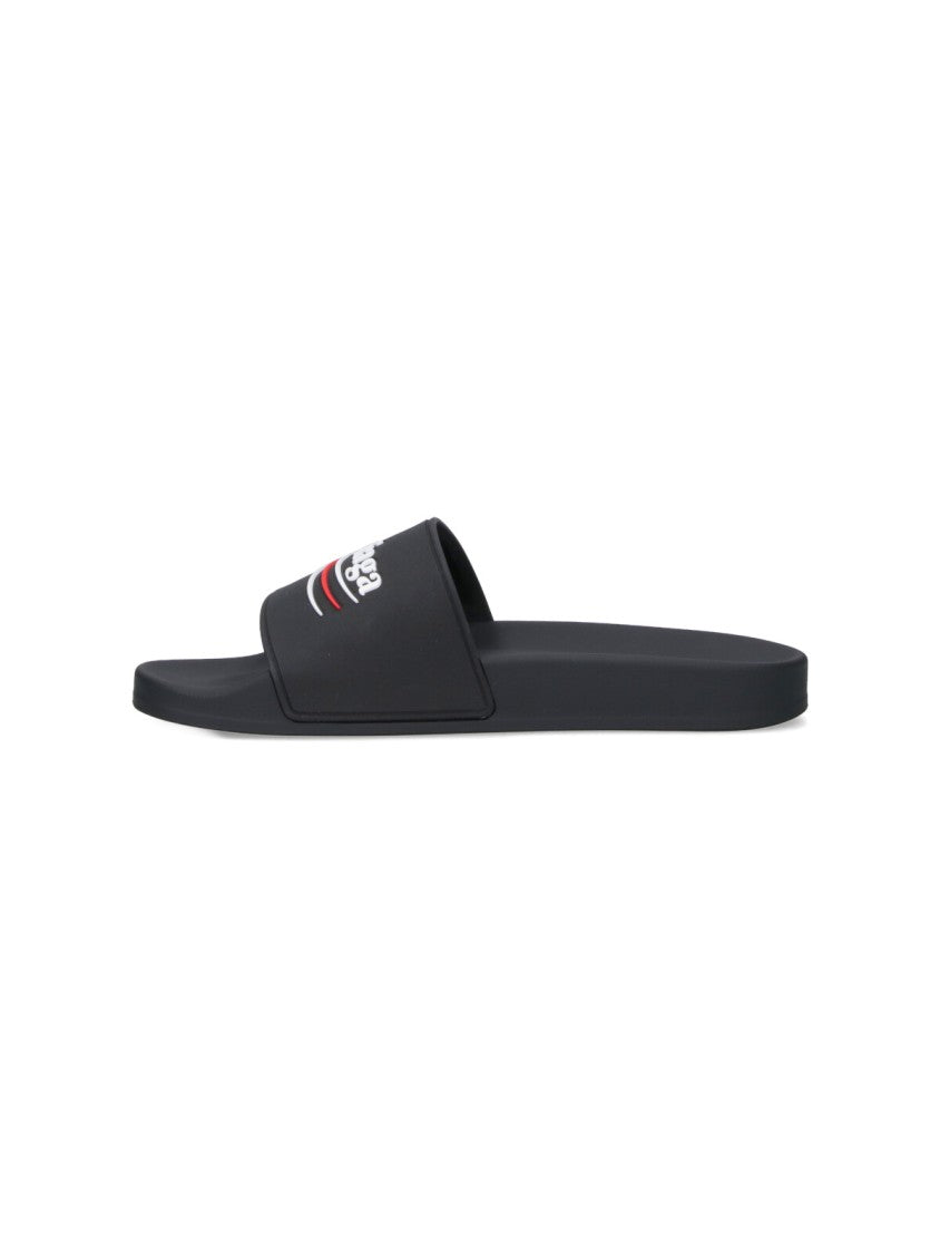 Balenciaga Black Sandals With Secure Strap Design