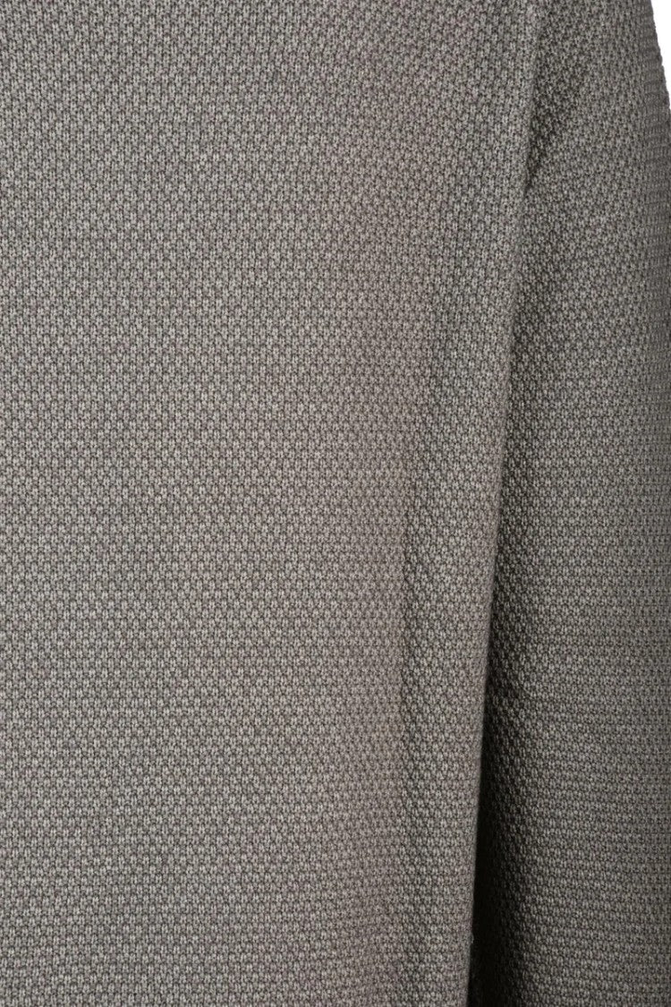 H953 Brown Merino Wool Men's Crewneck Sweater