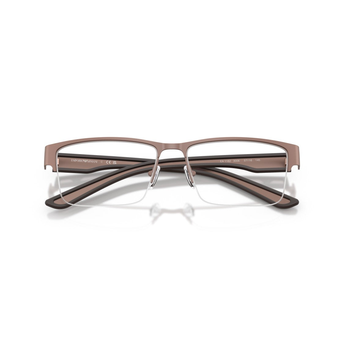 Emporio Armani 0Ea1182 Semi-Rimless Metal Frame Eyeglasses With Matte Finish