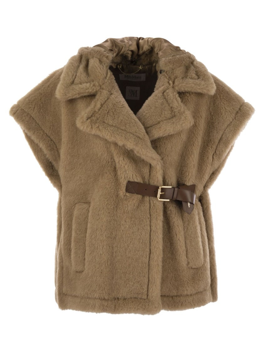 Max Mara Lanoso4 - Teddy Fabric Vest Cape