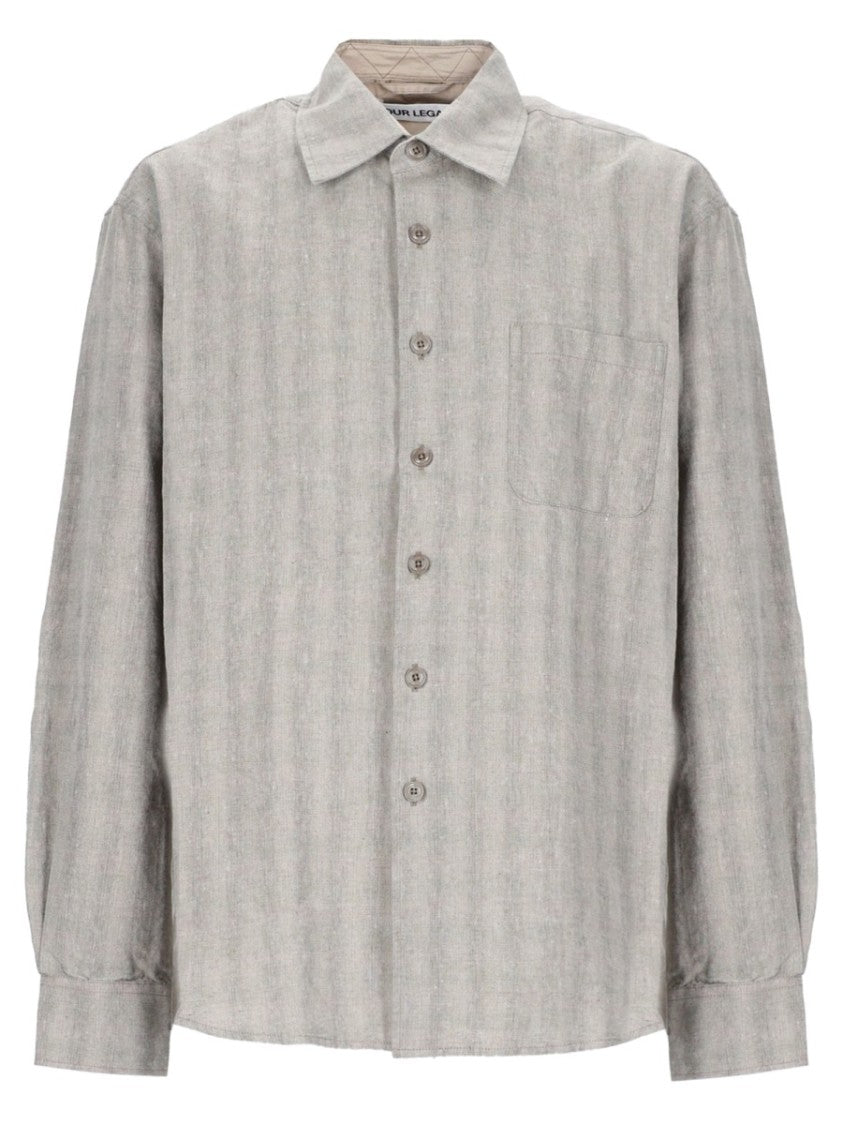 Our Legacy Cotton Linen Vertical Stripe Shirt