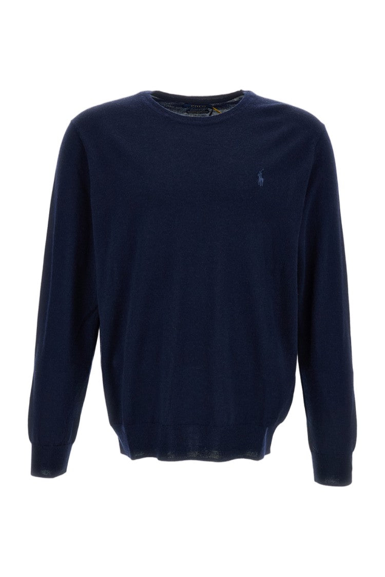Polo Ralph Lauren Navy Blue Crewneck Merino Wool Sweater