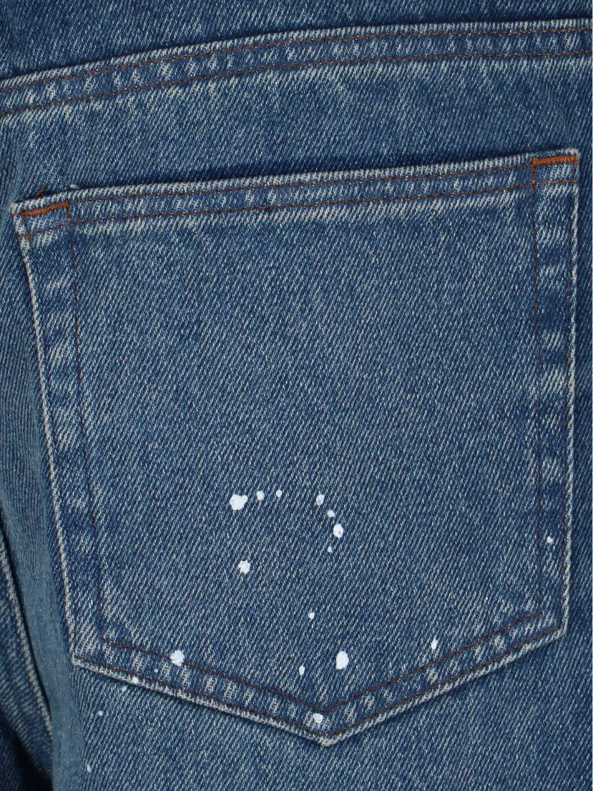 A.P.C. Distressed Jeans With White Paint – Blue
