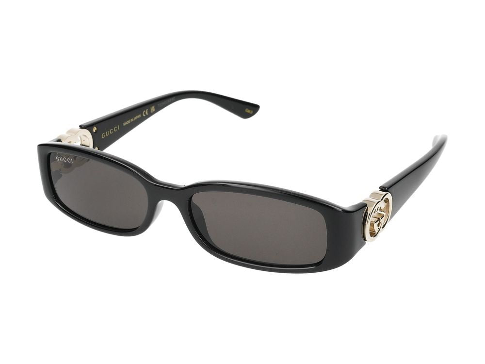 Gucci Black Gg1661s Rectangular Gold Sunglasses