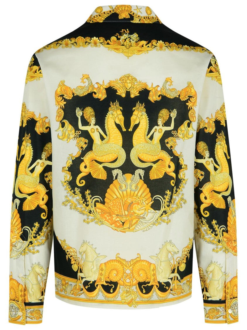 Versace 'Coral Theatre' Ivory Cotton Shirt