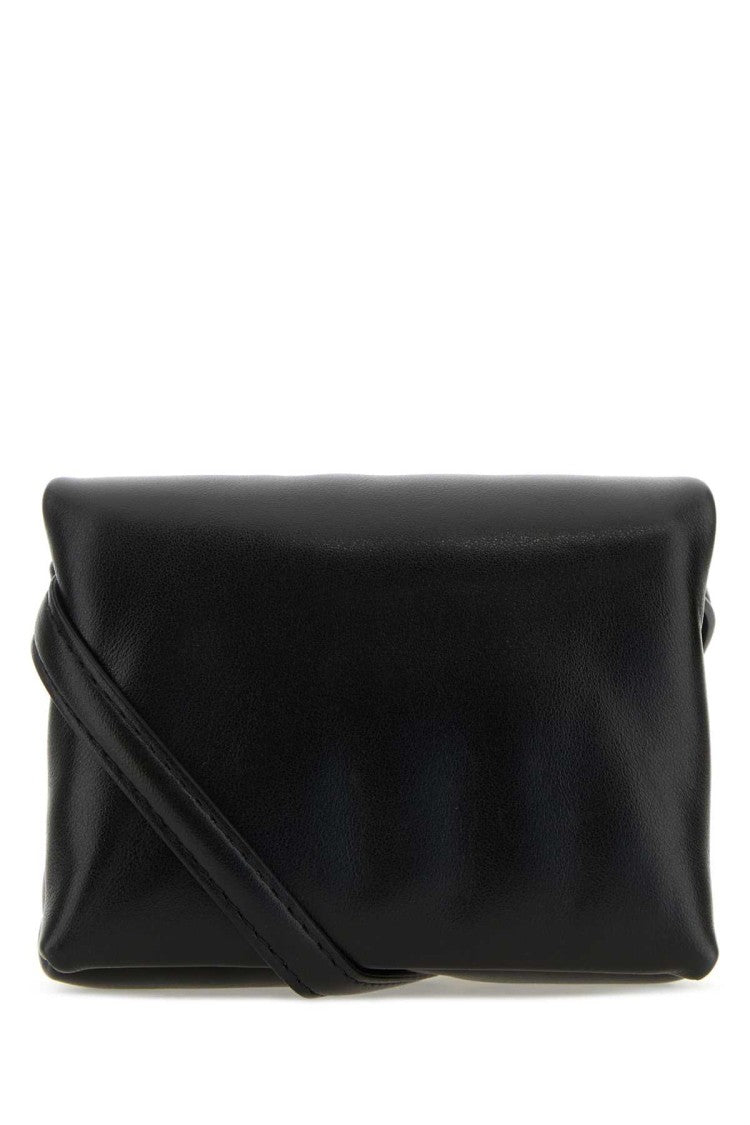 Marni Black Leather Mini Prisma Clutch