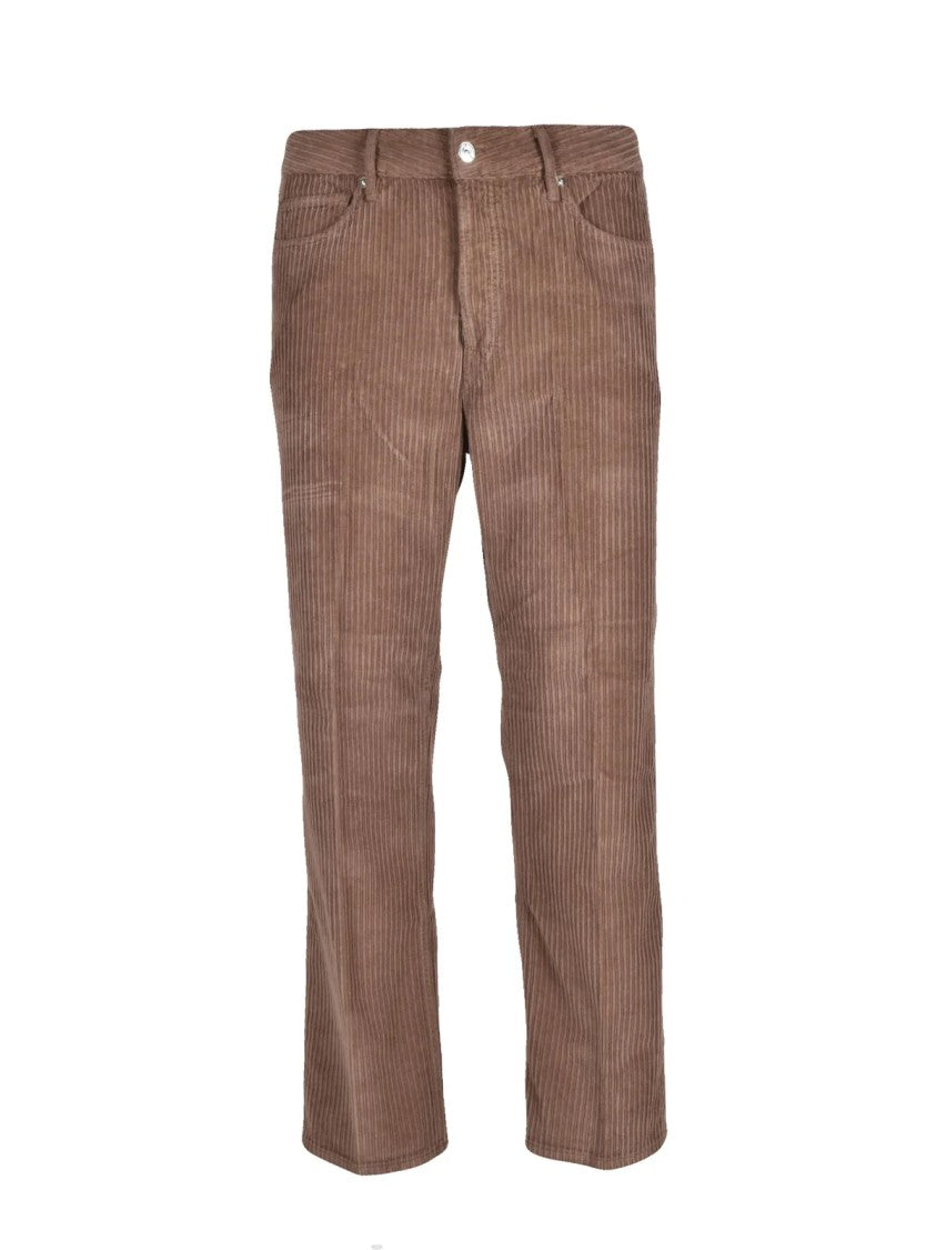 Nine In The Morning Relaxed Carrot Fit Trousers With Textured Corduroy Fabric