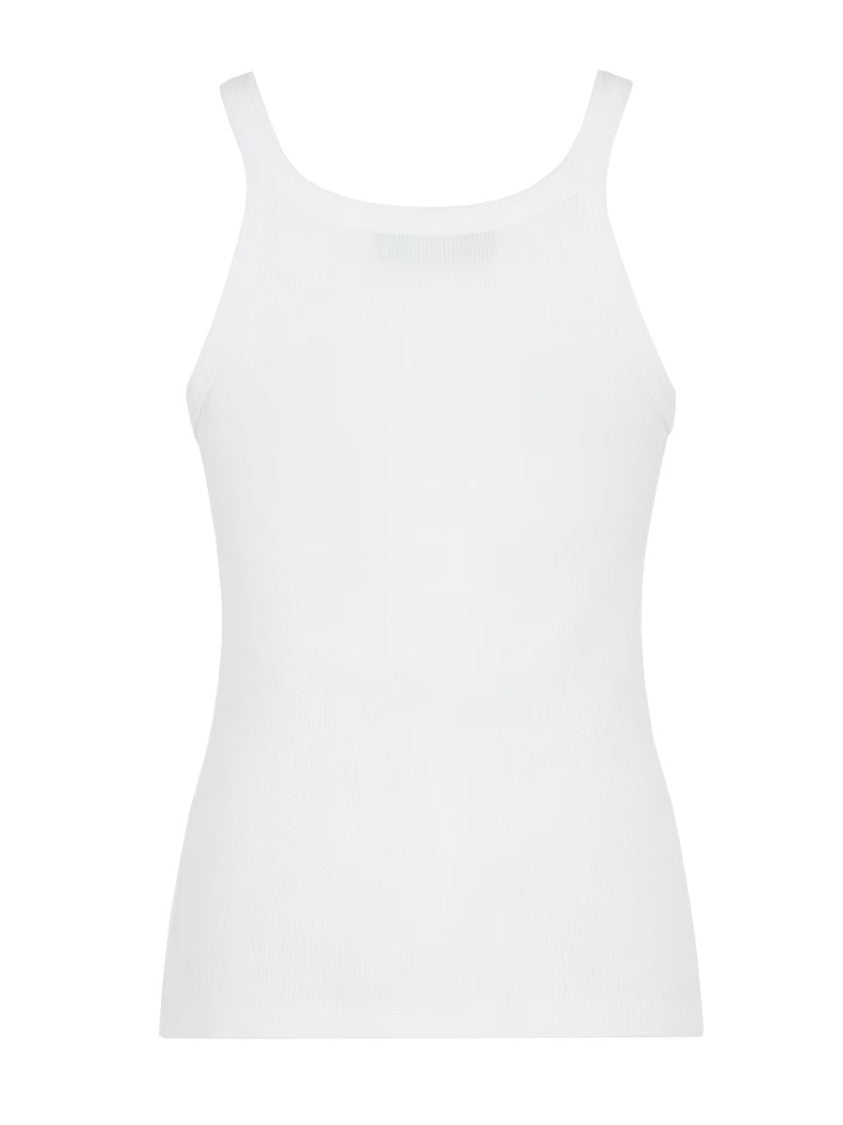 Fendi Fitted Sleeveless Embroidered Logo Top