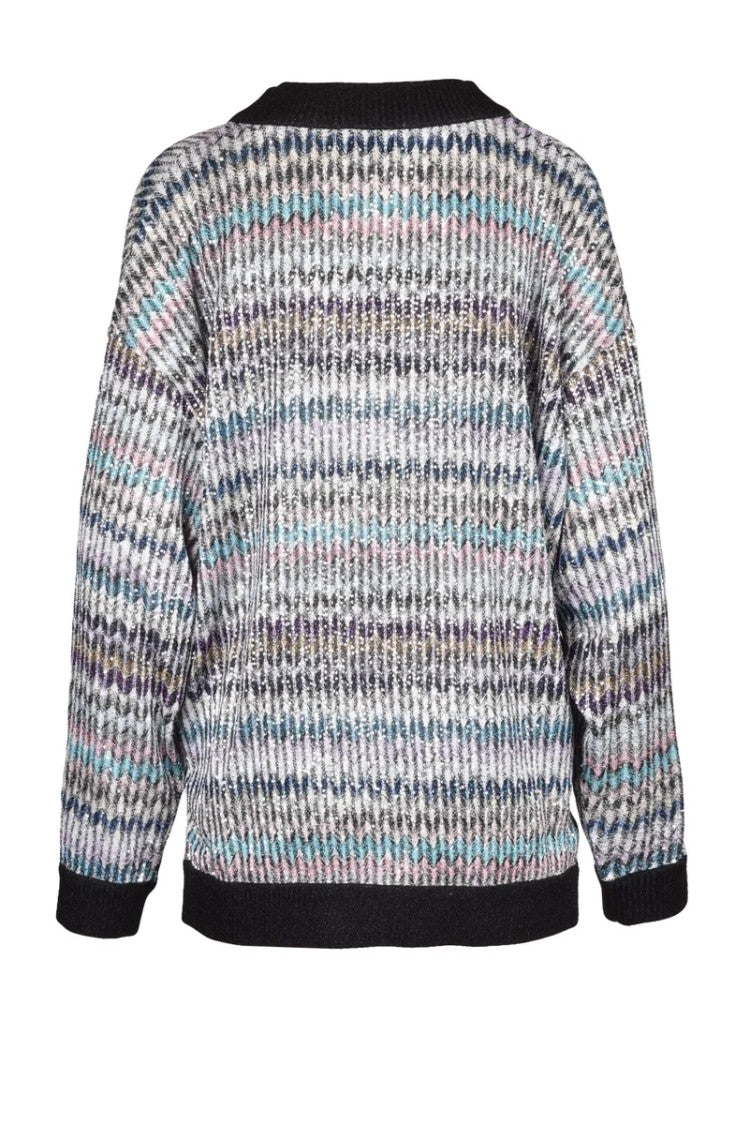 Missoni Oversized Sweater With Rhinestones - Black/Silver