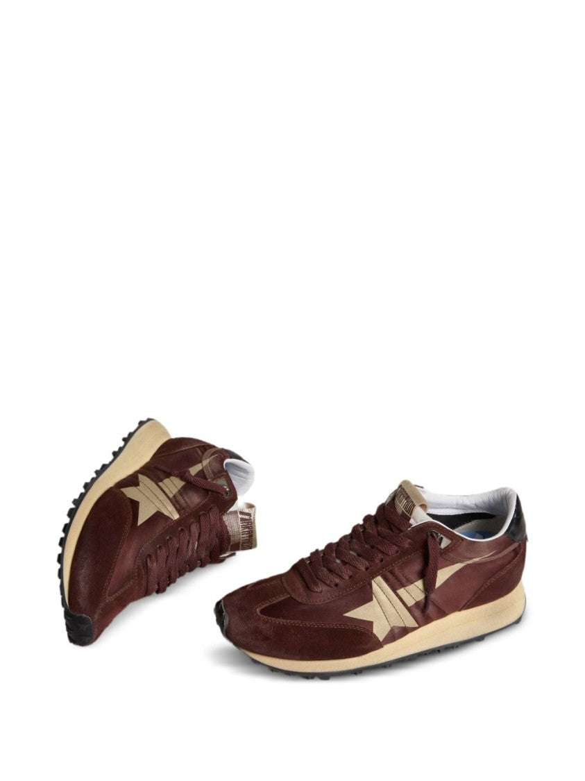 Golden Goose Burgundy Suede Beige Star Sneakers