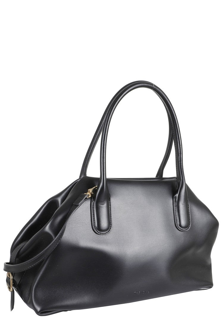 Themoirè Black Tallia Trank Medium Double-Handle Vegan-Leather Tote Bag