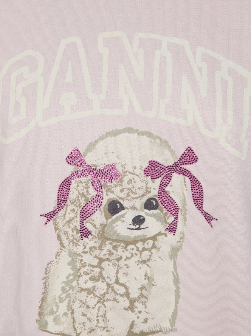 Ganni Pastel Pink Fluffy Dog Sweatshirt
