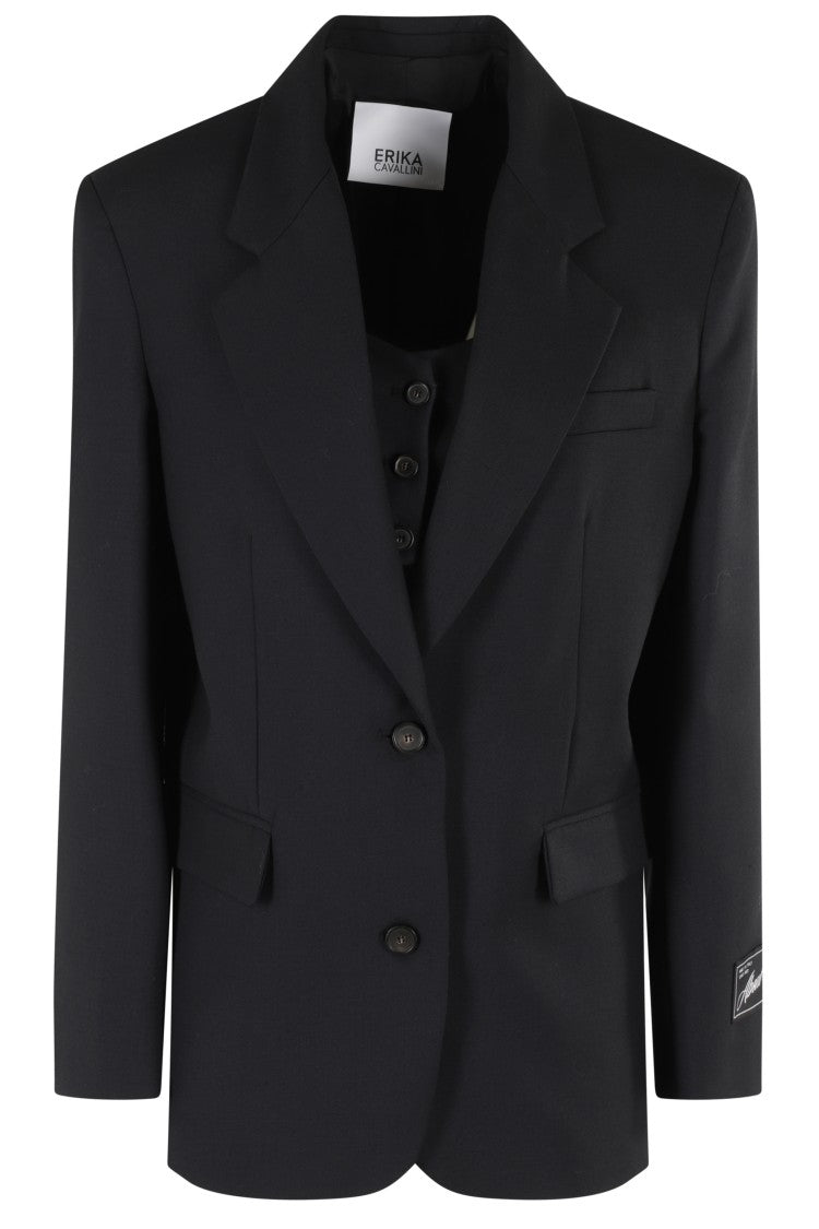 Erika Cavallini Tailored Single-Breasted Wool Jacket