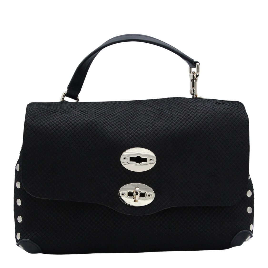 Zanellato Structured Black Bag With Top Handle And Minimalist Design