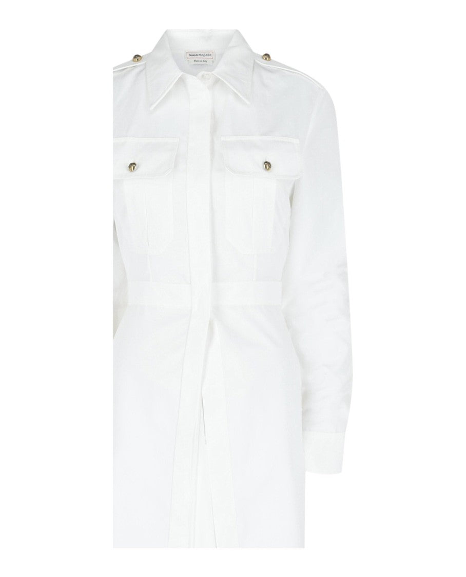 Alexander Mcqueen Cutaway Cotton Military Shirt