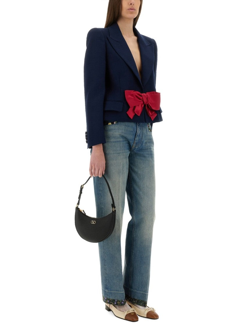 Valentino Straight-Fit Denim Pants With Colorful Embellishments