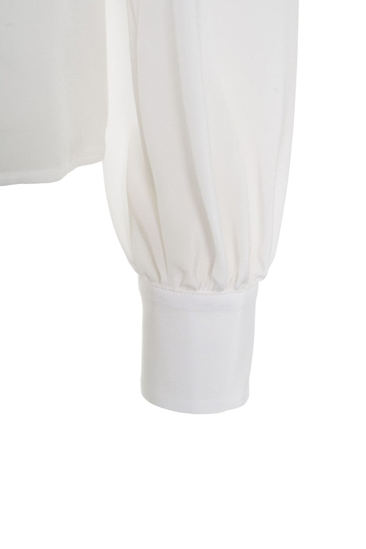 Himon's Ruffled Detail Blouse In Lightweight Fabric