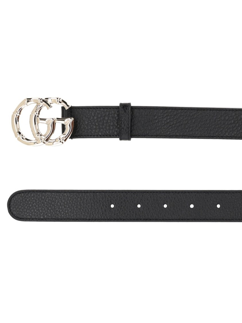 Gucci Gg Marmont Textured Calfskin Belt