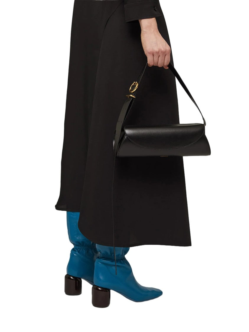 Jil Sander Black Cannolo Calf Leather Handbag