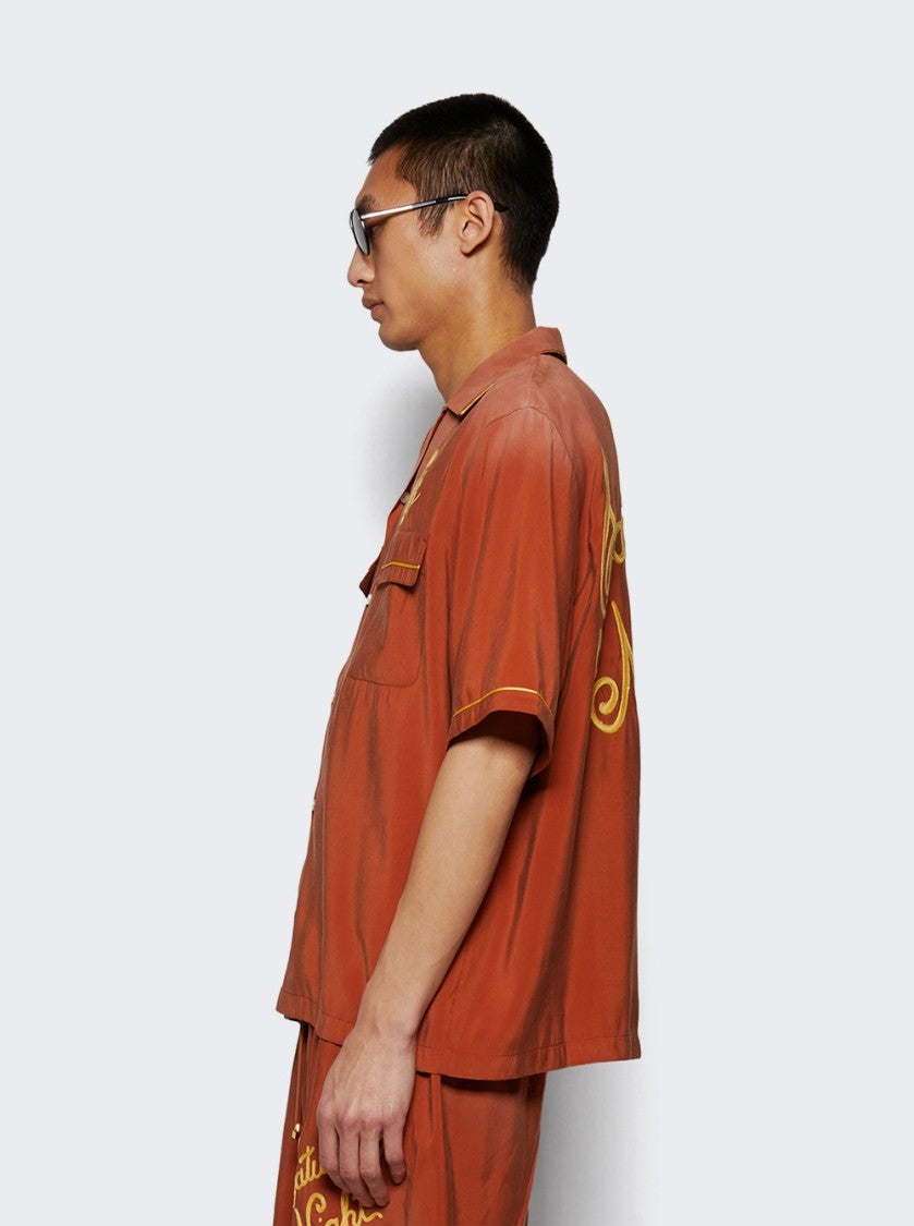 Amiri Saturday Night Camp Shirt Burnt Orange