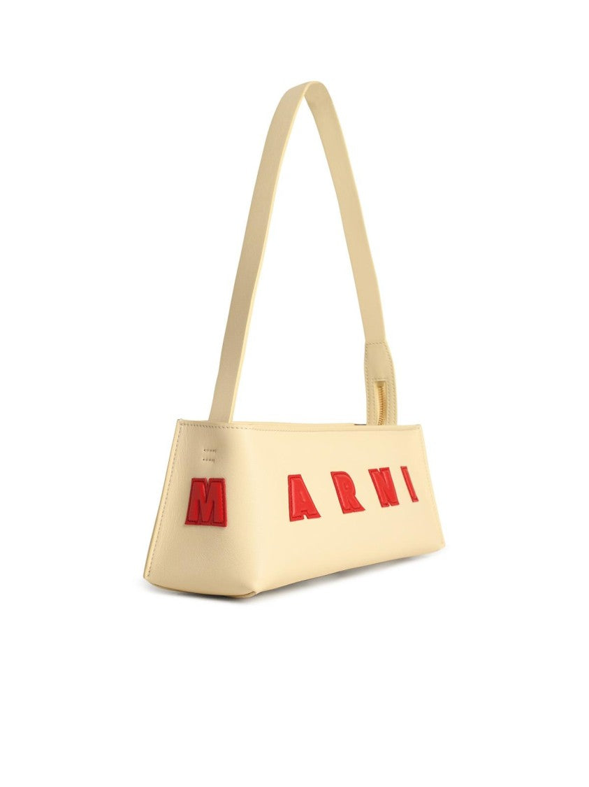 Marni Museo Baguette' Cream Leather Bag