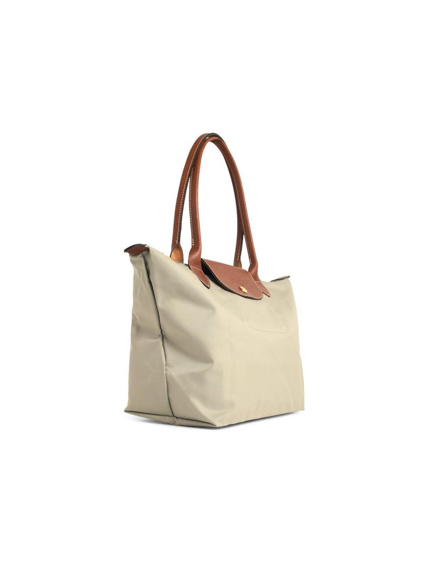 Longchamp Grey/Green Recycled 'M Le Pliage Original' Shoulder Bag