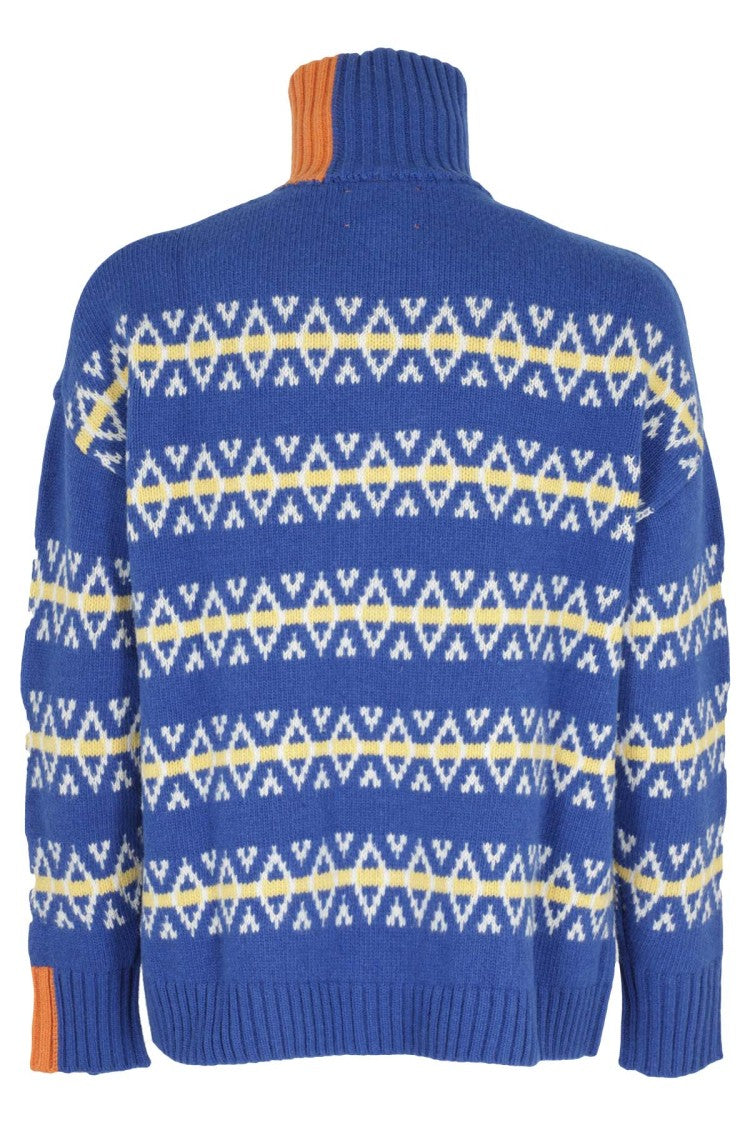 Right For Royal Blue And Yellow Striped Cardigan