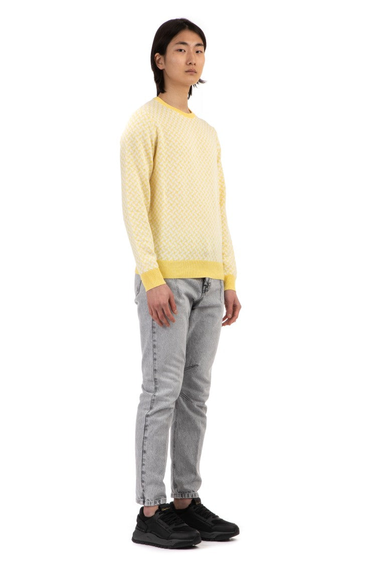 Drumohr Linen-Cotton Biscottino Crewneck Sweater